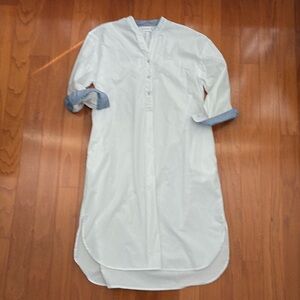 Mer Sea Anthropologie White Oversize Essential Shirt Dress